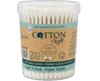 Cotton Soft ECO Ватные палочки 200шт ЦИЛИНДР Paper stick /12