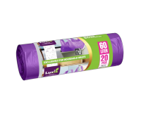 LUXIA Пакеты для мусора с ручками 60 л. 20 шт.(фиолет.) LUX-4019 /35