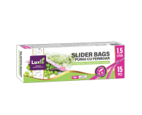 LUXIA Пакеты пищевые для заморозки с молнией 1,5 Л 15 шт.LUX-4057 /24