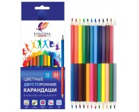 Creioane color 12buc/24 cul Duo Classica hexagon 33С 2190-08 Луч