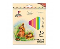 Creioane color Scoala Creatie din lemn triunghiular 24 cul 30C 1808-08 Луч