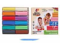 Пластилин восковой Школа Творчества 12цв пастельные 29С 1771-08 Луч /20