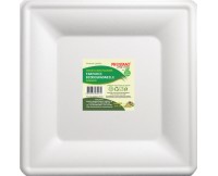 Тарелка биоразлагаемая из сахарного тростника плоская квадратная 150мм BIO-B6122-6 1/50