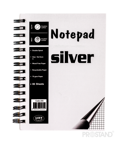 Блокнот на спир.100х140 мм silver/gold 80л (255) 1/12
