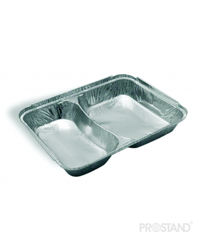 Caserola aluminiu 2 dispartituri cu capac S-680L 1/10