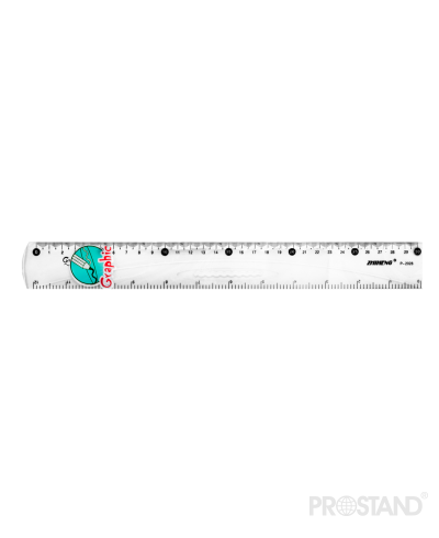 Линейка пластик. 30 см P-2028 прозрачная /60/720