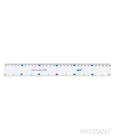 Линейка пластик. 30 см 084 прозрачная /48/960