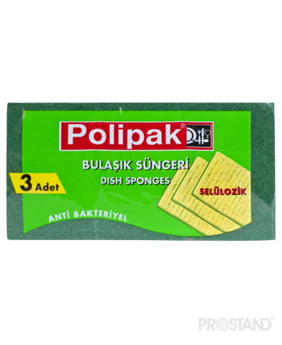 Polipak Губка для мытья посуды антибактериальная целлюлоза P2409 1/3