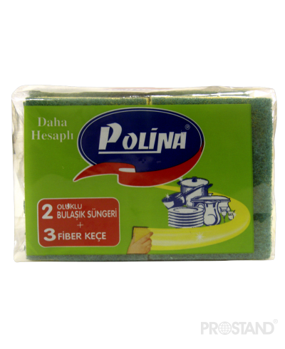 Polen Губка для мытья посуды P2255 1/2 + абразивная тряпка 3шт