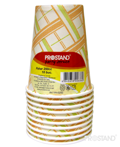 Pahar hirtie BIO 250gr 10buc VH-0250