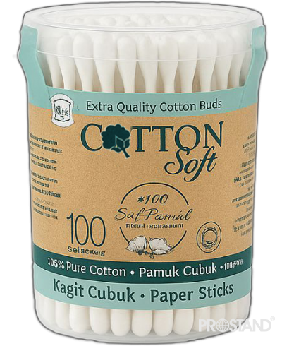 Cotton Soft ECO Ватные ПАЛОЧКИ 100шт Paper stick /12