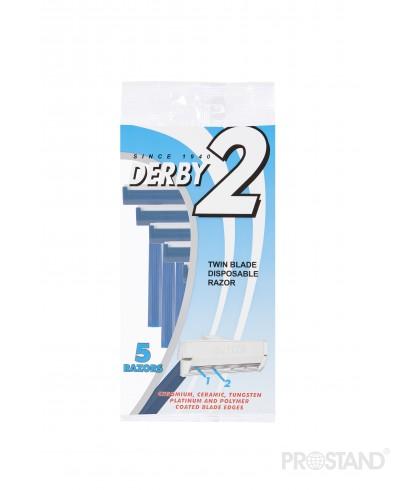 DERBY CLASSIC D2 Станок для бритья одноразовый 2 лезвия 5 штук голубой/синий 1/40*5/200 /0051 /1300032/