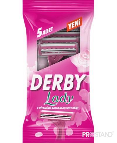 DERBY LADY Станок для бритья одноразовый 2 лезвия 5 штук розовый 1/14 /2721 /103010210