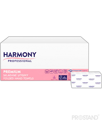 Harmony Prof Prosoape Maini Cellulosa Premium V /1344/ 2 pliuri 230*240 200 buc Pulp White 1/20