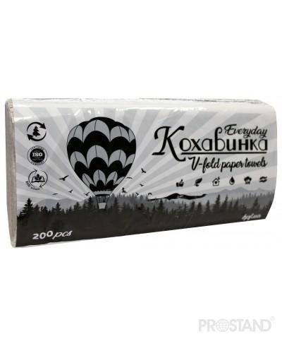 Kohavinka Полотенца для рук V сложения 1 слой 200 шт art.200S 23*25 серые 1/20