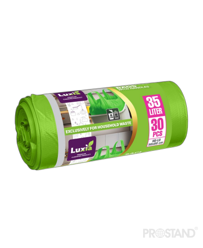 LUXIA Пакеты для мусора с ручками 35 л. 30 шт.(зелен.) LUX-4016 /35