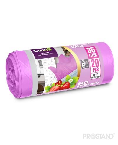 LUXIA Пакеты для мусора с ушками 35 л. 20 шт.с запах.клубники LUX-4015 /40