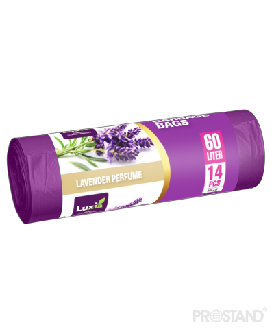 LUXIA Pungi p/u gunoi cu urechi 60 L 14 buc. cu aroma lavanda (violet) LUX-4077 /30