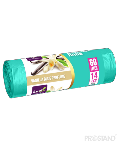 LUXIA Pungi p/u gunoi cu urechi 60 L 14 buc. cu aroma vanilie (turcoaz) LUX-4073 /30