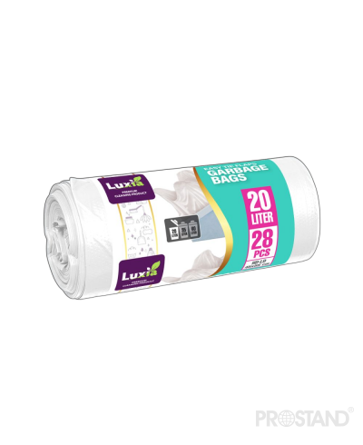 LUXIA Пакеты для мусора с ушками белые 20 л. 28 шт.LUX-4098 /36