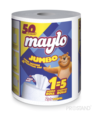 MAYLO Полотенца кухонные 1 рулон 2 слоя Jumbo 50m /500836 /6