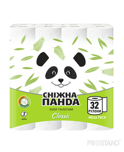 PANDA Туалетная бумага Classic 2 слоя 32 рулона 142 лист 17,75м 1/2