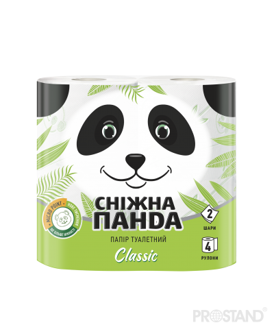 PANDA Туалетная бумага Classic 2 слоя 4 рулона 150 лист 18,75м 1/16