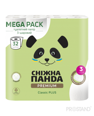 PANDA Hirtie igienica Premium Classic Plus 3str. 32 role 142foi 17.75m /2