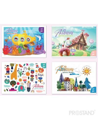 PROSTAND Альбом для рисования на скрепке A4 12л. PR-A4-12 /12/120