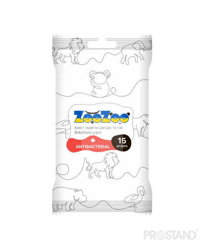 ZooZoo Салфетки влажные для рук и тела антибактериальные 15шт /36