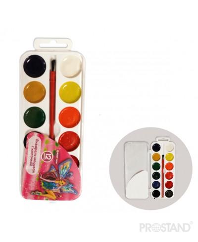 Акварель 12 цв. с кисточкой 3820-12 1/36/144