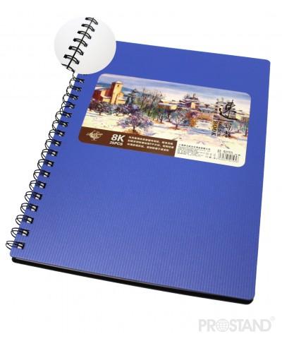 Альбом на спирали для акварели, вертикальный, обложка пластик 26*38см 180 г/м2 25л JMD-1315-8K /30