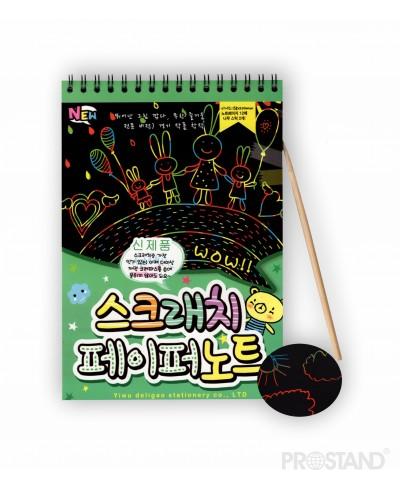 Блокнот волшебный на спирали для рисования со стилусом и черными листами 138*200 KL-0119 1/16/320