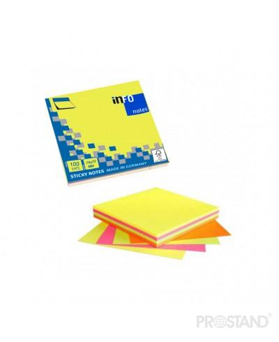 Бумага для записей клейкая 75х75мм 100л INFO notes NeonMix 5654-39-pk1-b 1/12/120