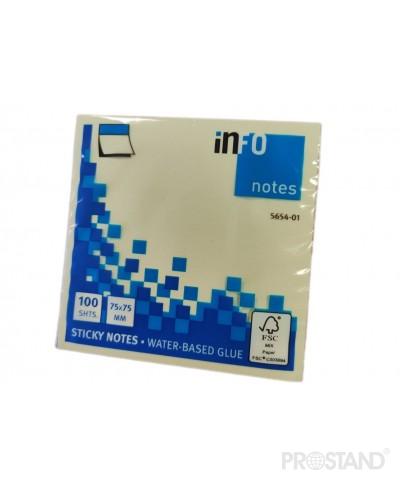 Бумага для записей клейкая 75х75мм 100л Info notes 5654-01 1/12/120