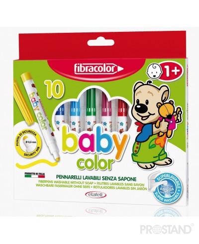 Фломастеры 10цв моющиеся без мыла 1+ Fibracolor 10540SP010SE /12/48