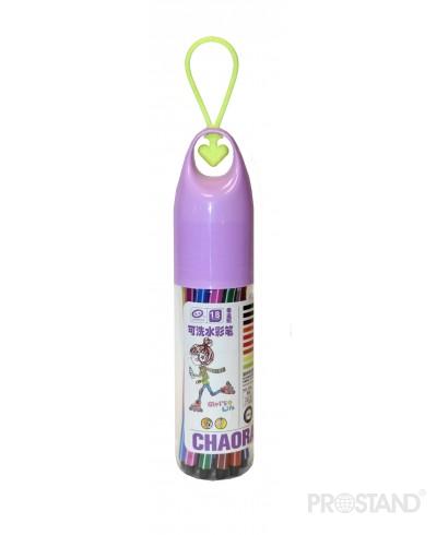 Фломастеры в пластиковой круглой упаковке 18цв 208-18 /30/120