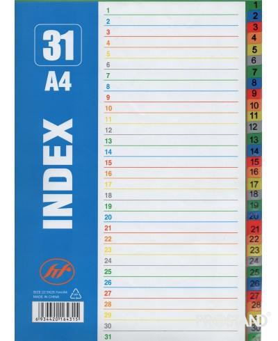 Индексный разделитель пластиковый А4,31 цифр PY-31