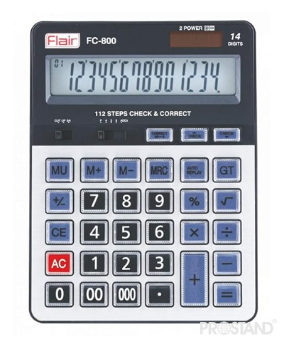Калькулятор электронный FLAIR FC 800 154*200мм 14-разр. 1/10/40