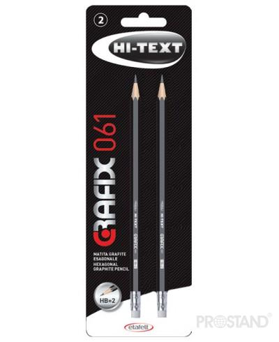 Карандаш с резинкой 061 Hi-Text Grafix набор 2 штуки