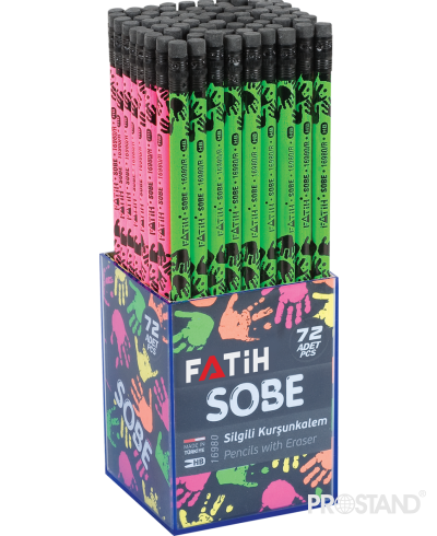 Карандаш с резинкой черное дерево с рисунком Fatih Sobe HB 16980/16760 /72/1728