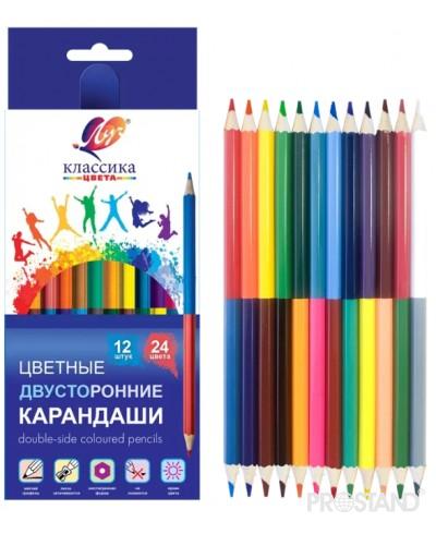 Creioane color 12buc/24 cul Duo Classica hexagon 33С 2190-08 Луч