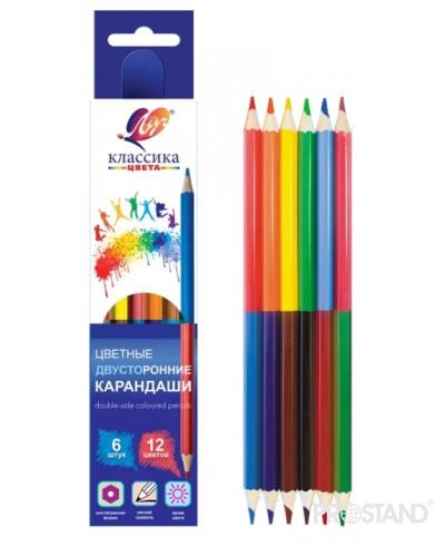 Creioane color 6buc/12 cul Duo Classica hexagon 33С 2189-08 Луч