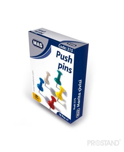 Кнопки для карт цветные MAS (315) 18 шт. /36/432