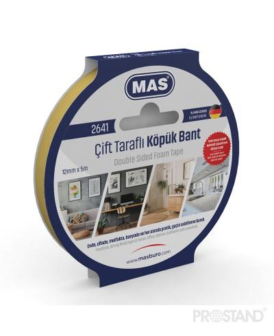 Лента клейкая (скотч) двусторонний вспененный 12мм х 5м MAS (2641) /100