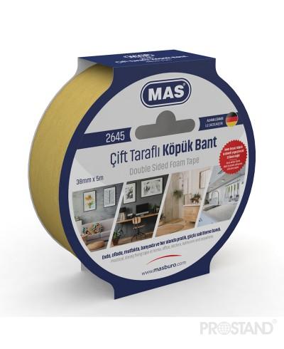 Лента клейкая (скотч) двусторонний вспененный 38мм х 5м MAS (2645) /32