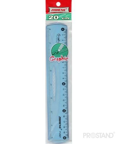 Rigla plastic transparent 20cm P-2027