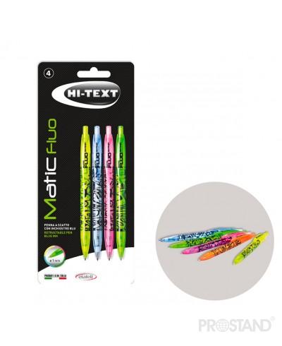 Set pix cu bila Hi-Text in blister Matic Fluo 4 buc 910