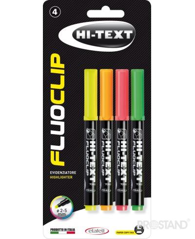 Set textmarker 4 buc in blister Hi-Text Fluoclip 7000