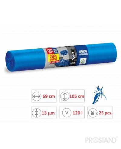 Пакеты для мусора 120л. 25 шт. WNS-5550 AZ синие /8